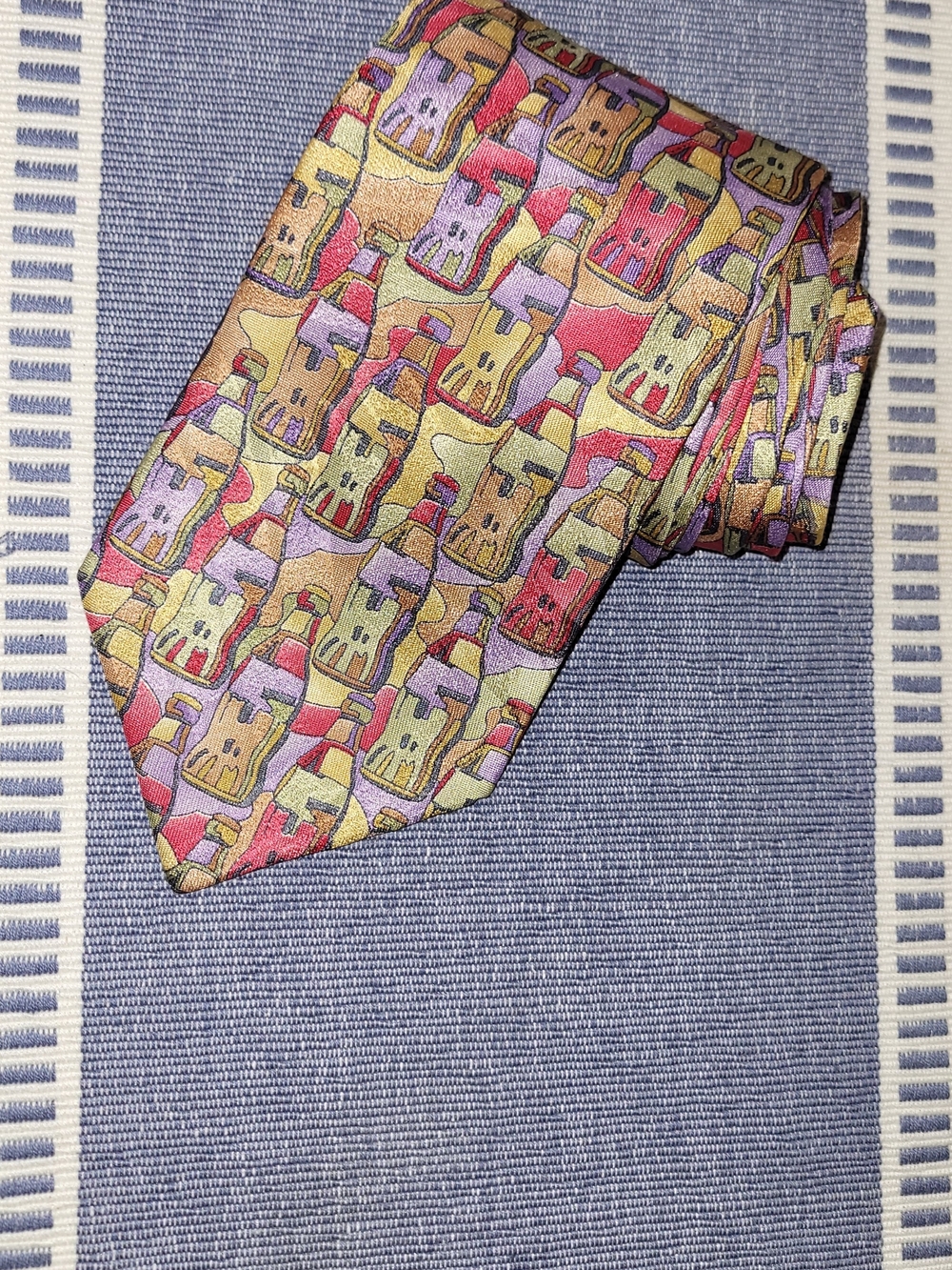 Giorgio Redaelli Novelty Bottle-Pattern Silk Tie Made In Italy